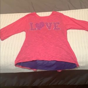 Girls “love” pink and blue 6X shirt